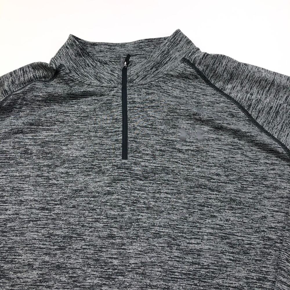 Under Armour Loose HeatGear XXL Golf 1/4 Zip Mock Neck Pullover LS Gray